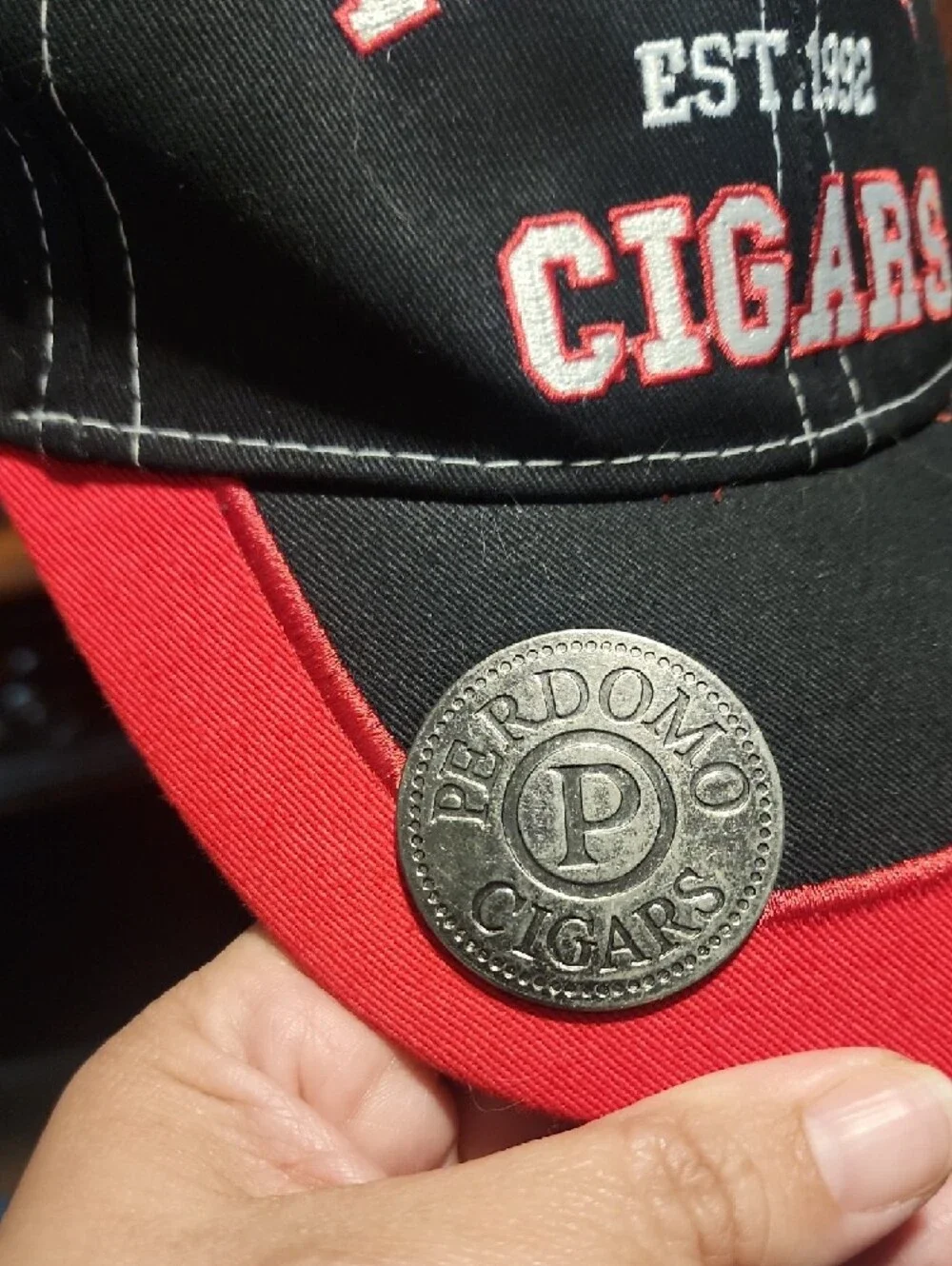 Perdomo Cigars Black & Red Logo Baseball Cap